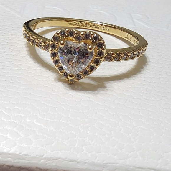 Elevated Heart Ring 14k gold plating Size 58 - Picture 1 of 7